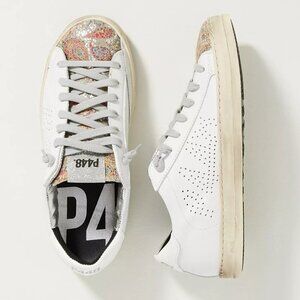 P448 John Paisley Lace Up Low Top Sneakers, Size EU 40 (US 9)